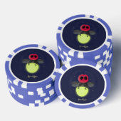かわいい稲妻の虫ホタル漫画イラストレーション ポーカーチップ (積み重ね)