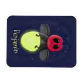 かわいい稲妻の虫ホタル漫画イラストレーション マグネット (横)