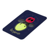 かわいい稲妻の虫ホタル漫画イラストレーション マグネット (左側)