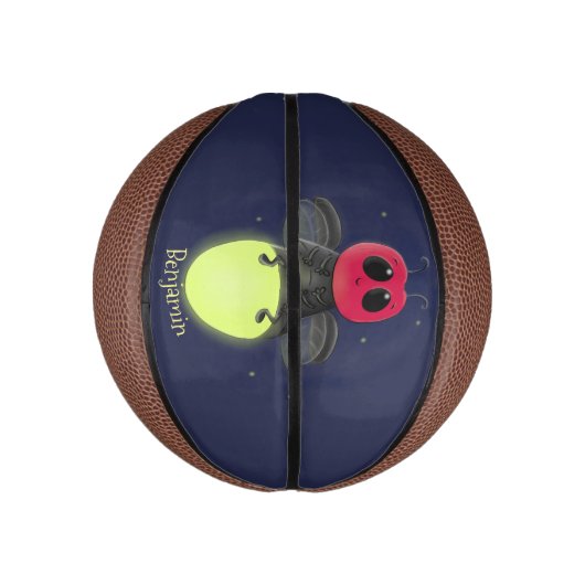 かわいい稲妻の虫ホタル漫画イラストレーション ミニバスケットボール (縦)