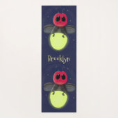 かわいい稲妻の虫ホタル漫画イラストレーション ヨガマット (裏面)