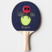 かわいい稲妻の虫ホタル漫画イラストレーション 卓球ラケット (裏面)