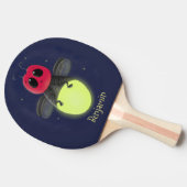 かわいい稲妻の虫ホタル漫画イラストレーション 卓球ラケット (横)