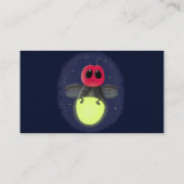 かわいい稲妻の虫ホタル漫画イラストレーション 名刺 (裏面)