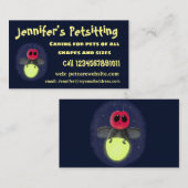 かわいい稲妻の虫ホタル漫画イラストレーション 名刺 (正面/裏面)