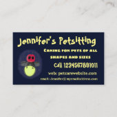 かわいい稲妻の虫ホタル漫画イラストレーション 名刺 (正面)