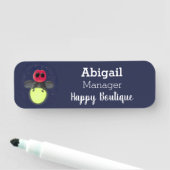 かわいい稲妻の虫ホタル漫画イラストレーション 名札 (インサイチュ)