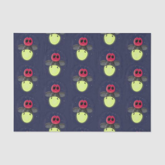 かわいい稲妻の虫ホタル漫画イラストレーション 薄葉紙 (正面)