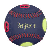 かわいい稲妻の虫ホタル漫画イラストレーション 野球ボール (裏面)