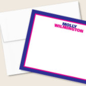 かわいい積み重ねられた名前 青いピンクの境界線 ファン ステーショナリー ノートカード