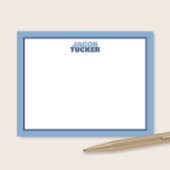 かわいい積み重ねられた名前 2トーン青い枠の文房具 ノートカード