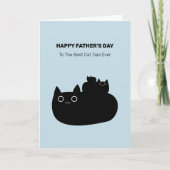 かわいい積み重ね黒猫パパの父の日のカード カード (正面)
