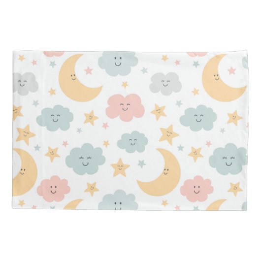 かわいい空のパターン 枕カバー (裏面-左)