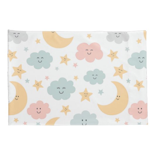 かわいい空のパターン 枕カバー (裏面-右)