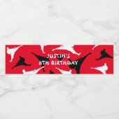 かわいい空手の誕生日パーティーテーマ パーソナライズされた ペットボトルラベル (シングルラベル)