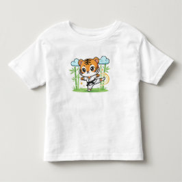 かわいい空手トラのキッズデザイン トドラーTシャツ