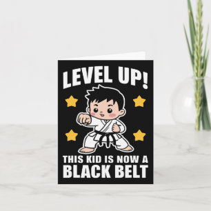 かわいい空手ブラックベルト達成少年たち カード