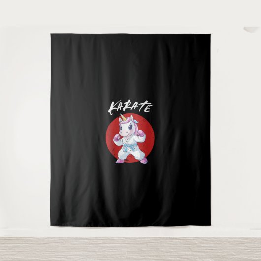 かわいい空手ユニコーンタンクトップ タペストリー (正面)