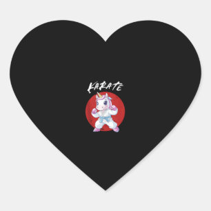 かわいい空手ユニコーンタンクトップ ハートシール