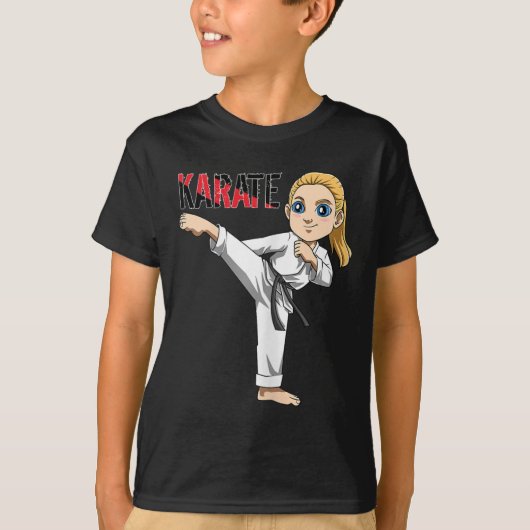 かわいい空手少女 Tシャツ (正面)