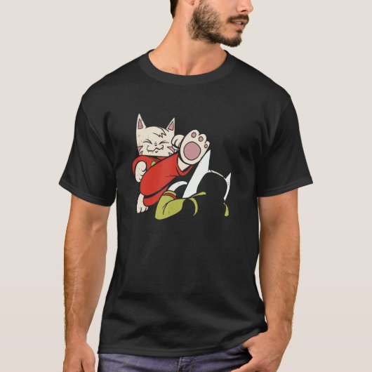 かわいい空手猫 Tシャツ (正面)
