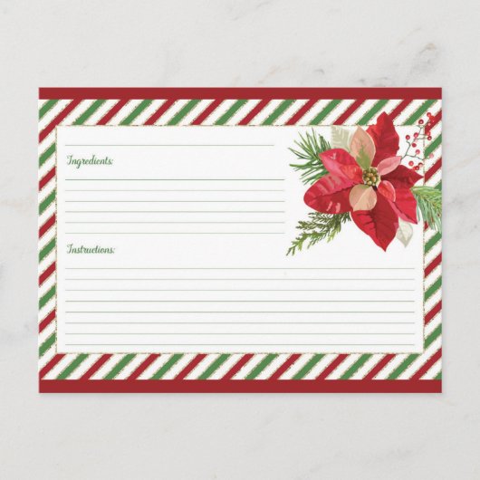 かわいい空白のレシピカード シーズンポストカード (正面)