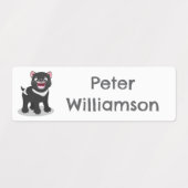 かわいい空腹のタスマニアの悪魔の漫画パーソナライズされた ラベル (デザイン2)