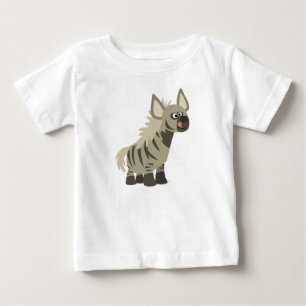 かわいい空腹の漫画ストライプのハイエナベビーTシャツ ベビーTシャツ