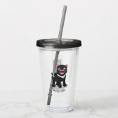 かわいい空腹タスマニア悪魔の漫画イラストレーション アクリルタンブラー (裏面)