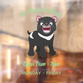 かわいい空腹タスマニア悪魔の漫画イラストレーション ウィンドウサイン (シート2)