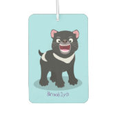 かわいい空腹タスマニア悪魔の漫画イラストレーション カーエアーフレッシュナー (正面)