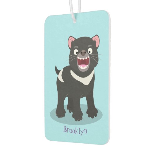 かわいい空腹タスマニア悪魔の漫画イラストレーション カーエアーフレッシュナー (左)