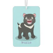 かわいい空腹タスマニア悪魔の漫画イラストレーション カーエアーフレッシュナー (裏面)