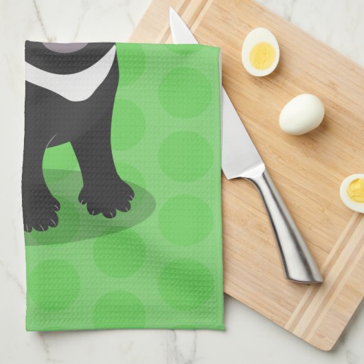 かわいい空腹タスマニア悪魔の漫画イラストレーション キッチンタオル (四つ折り)