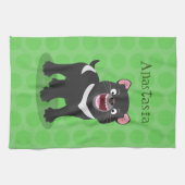 かわいい空腹タスマニア悪魔の漫画イラストレーション キッチンタオル (横)