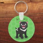 かわいい空腹タスマニア悪魔の漫画イラストレーション キーホルダー (正面)