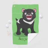 かわいい空腹タスマニア悪魔の漫画イラストレーション ゴルフタオル (インサイチュ)