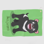 かわいい空腹タスマニア悪魔の漫画イラストレーション ゴルフタオル (横)