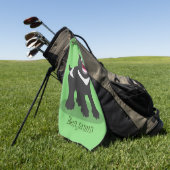 かわいい空腹タスマニア悪魔の漫画イラストレーション ゴルフタオル (グリーン)