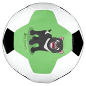 かわいい空腹タスマニア悪魔の漫画イラストレーション サッカーボール (回転)