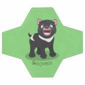 かわいい空腹タスマニア悪魔の漫画イラストレーション サッカーボール (フラット)