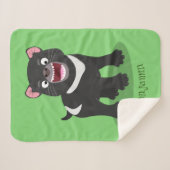 かわいい空腹タスマニア悪魔の漫画イラストレーション シェルパブランケット (正面(横))