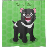 かわいい空腹タスマニア悪魔の漫画イラストレーション シャワーカーテン (正面)