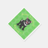 かわいい空腹タスマニア悪魔の漫画イラストレーション スタンダードカクテルナプキン (角)