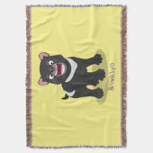 かわいい空腹タスマニア悪魔の漫画イラストレーション スローブランケット (正面縦)