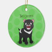 かわいい空腹タスマニア悪魔の漫画イラストレーション セラミックオーナメント (左)