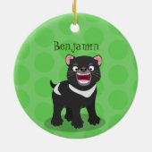 かわいい空腹タスマニア悪魔の漫画イラストレーション セラミックオーナメント (裏面)