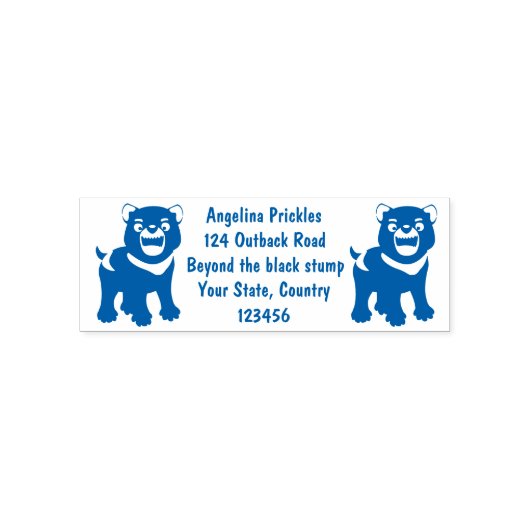 かわいい空腹タスマニア悪魔の漫画イラストレーション セルフインキングスタンプ (デザイン)