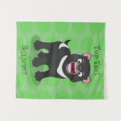 かわいい空腹タスマニア悪魔の漫画イラストレーション タペストリー (正面(横))