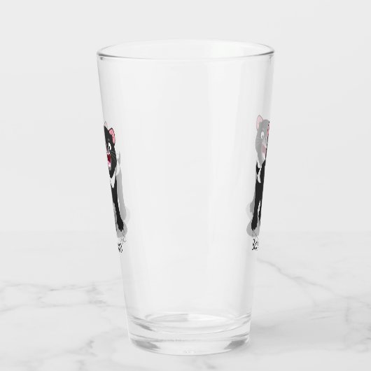 かわいい空腹タスマニア悪魔の漫画イラストレーション タンブラーグラス (左)